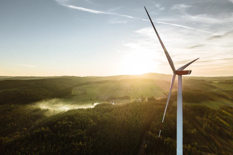 Windmill in sunset